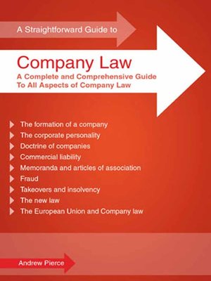 cover image of A Straightforward Guide to Company Law